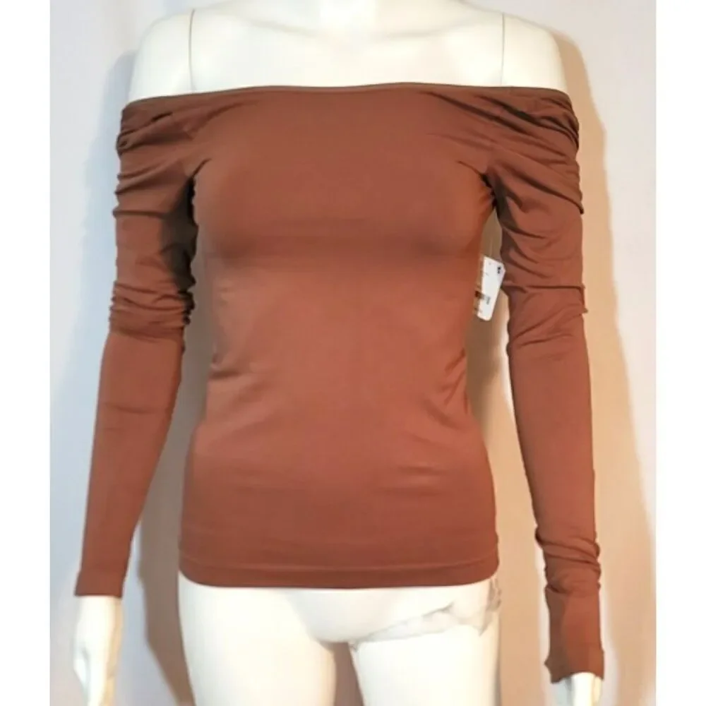 NWT Free People Intimately Low Back Seamless Top Brown - Size M/L